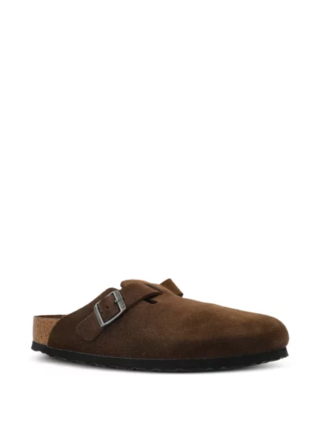 Saboți Birkenstock din piele de căprioară maro