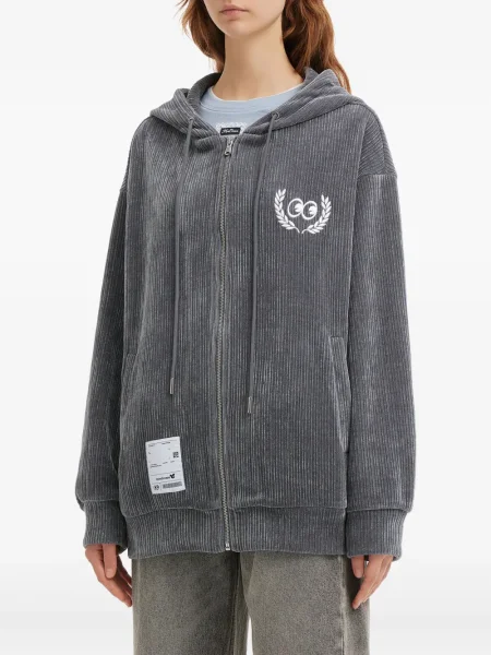 Hoodie Mini Cream κοτλέ γκρι