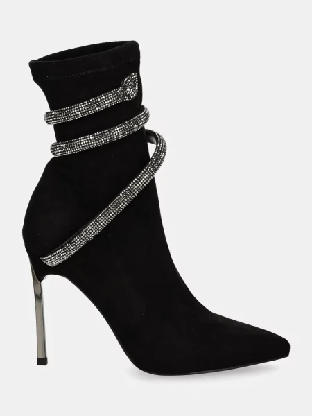 Черевики GOE на шпильці злегка утеплена BLACK чорний