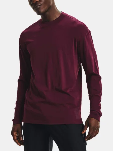 Lung tricou Under Armour cu mâneci lungi alergare roșu