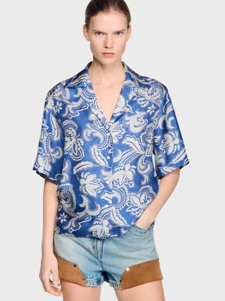 Сорочка Sandro синя