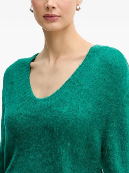 Pulover Benetton cu decolteu în V verde