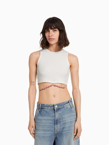 Bershka Top ecru