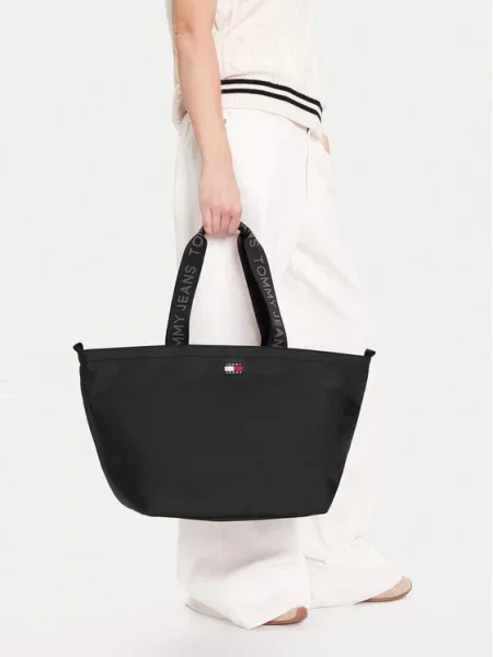 Τσάντα shopper Tommy Jeans λευκό