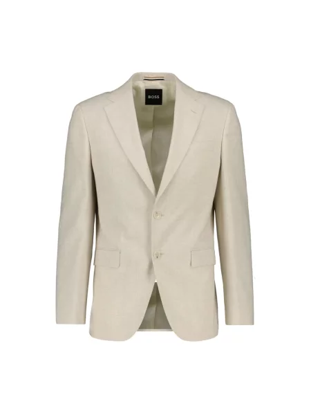 Boss Marynarka Hutson Regular Fit beige beżowa