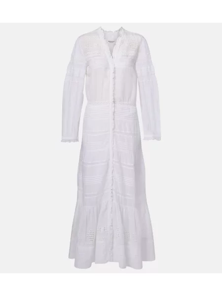 Rochie maxi Marant Etoile din dantelă de costum alb