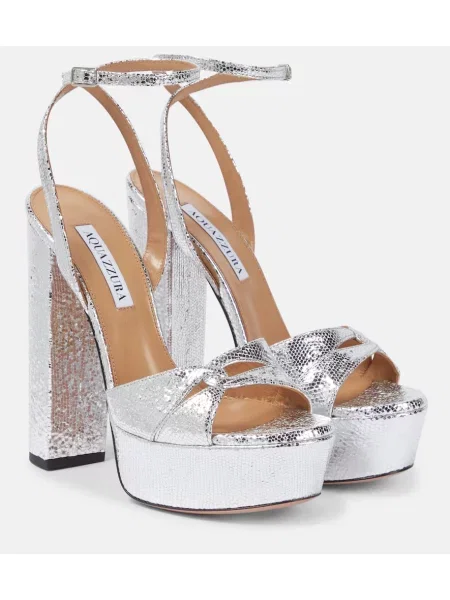 Usnjene sandali Aquazzura s platformo