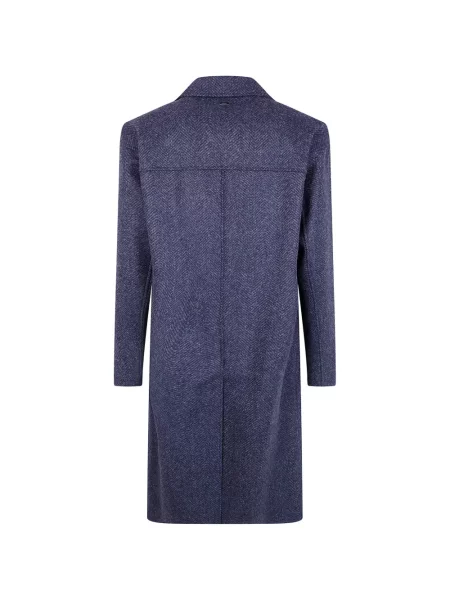 Palton Herno cu model herringbone albastru