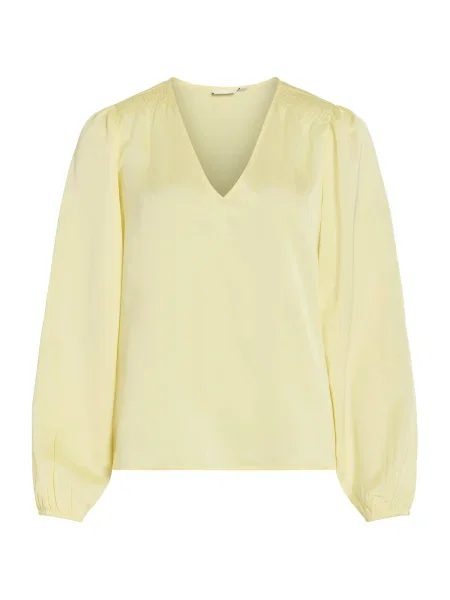 VILA Bluză VIELLETTE pastel galben