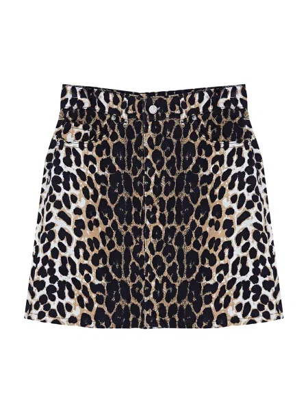 Trendyol Fustă maro deschis / negru alb