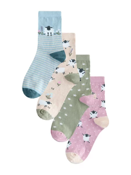 Next Nogavice / svetlo modra / oliva / sivka bež