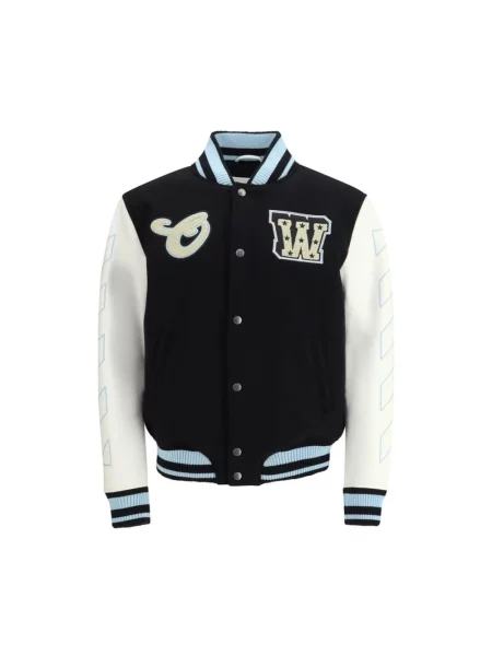 Kurtka bomber Off-white wełniany biały