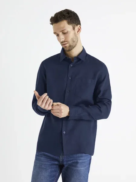 Ленена риза Celio синьо