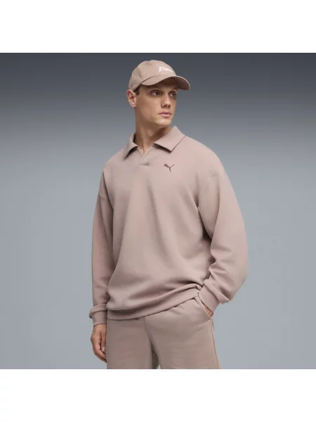 Koszulka polo o kroju relaxed fit z dodatkiem lyocellu Puma beżowe