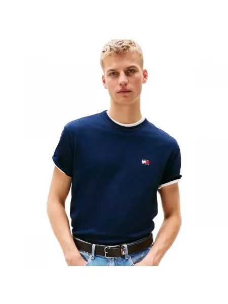 Rövid póló Tommy Jeans kék