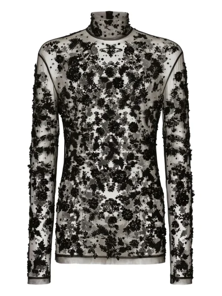 Риза Dolce & Gabbana от тюл черно