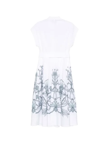 Rochie midi Eleventy cu model floral alb
