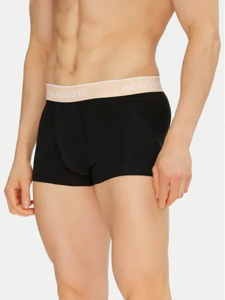 Lacoste priliehavé boxerky pánske s elastanom čierna