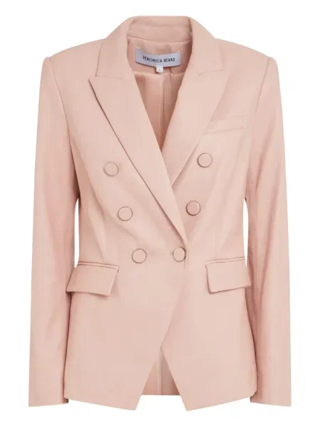 Sacou Veronica Beard cu două rânduri de nasturi roz