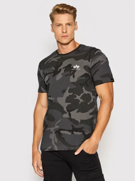 Alpha Industries T-Shirt Backprint T Camo czarny