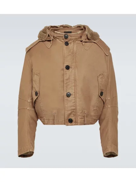 Umetno krzno bomber jakna Prada bež