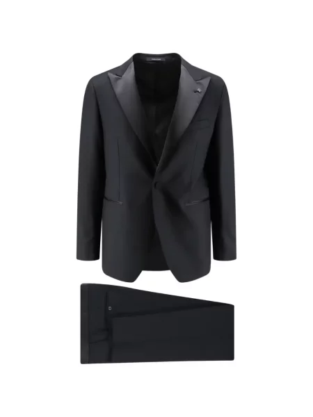 Costum Tagliatore din satin cu rever negru