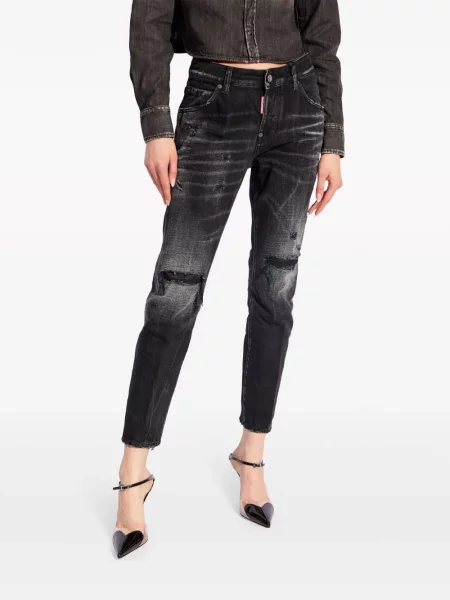 Dětské skinny džíny Dsquared2 černé