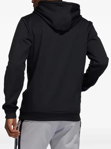 Tricou polo Adidas cu dungi alergare cu autograf negru