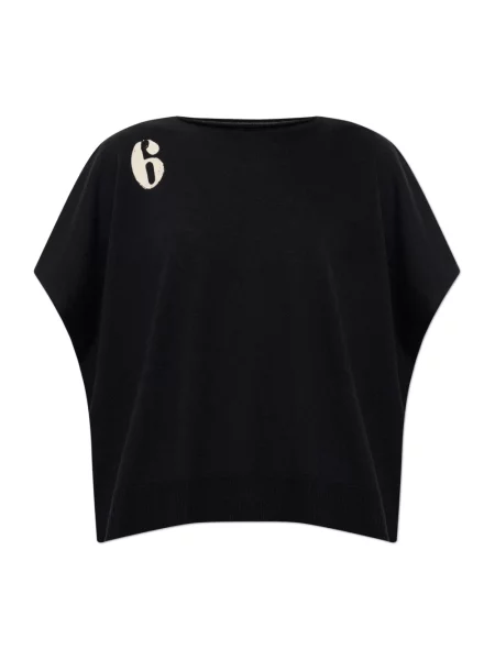 Bluzka Mm6 Maison Margiela wełniana z logo czarna