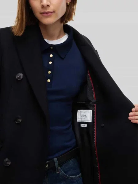 Tommy Hilfiger Płaszcz wełniany Classic czarny