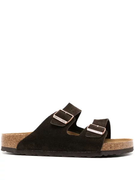 Sandale Birkenstock din piele de căprioară maro