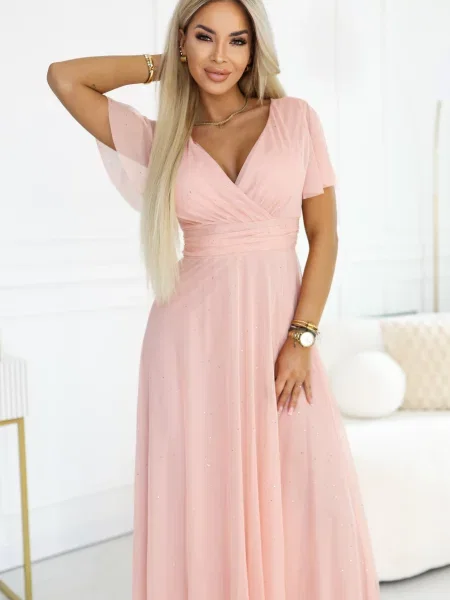 Rochie maxi Numoco Basic roz