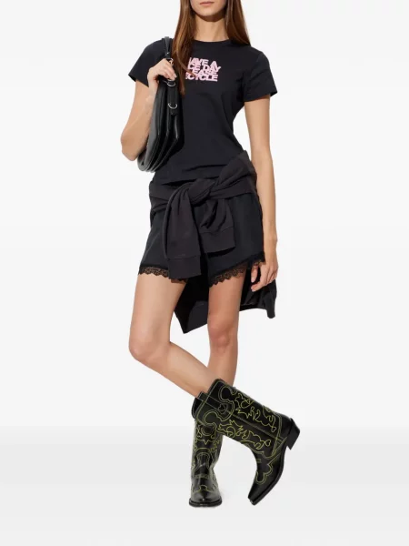 Tricou Ganni cu imagine negru