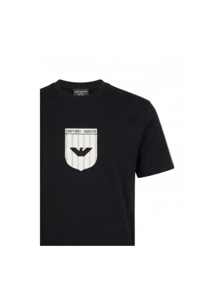 Dzianinowa koszulka Emporio Armani klasyczna czarna
