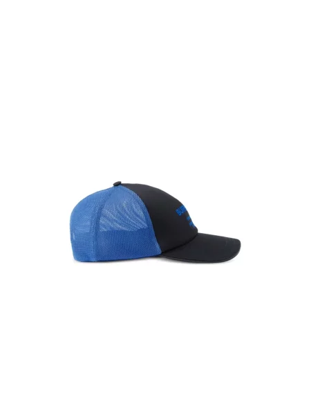Czapka z daszkiem Burberry z siateczką z logo niebieska