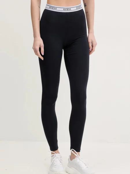 Guess legginsy ALINE z nadrukiem niebieski