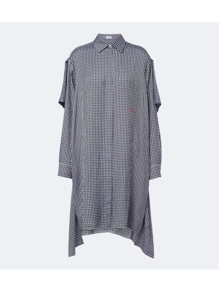 Rochie tip cămașă Loewe de mătase albastru