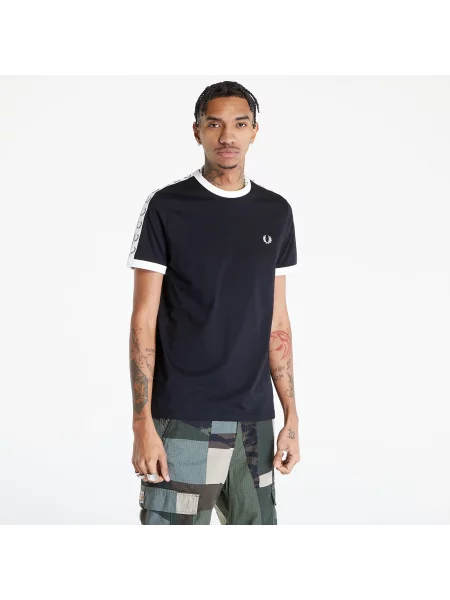 Tričko FRED PERRY Taped Ringer T-shirt Black XXL černé