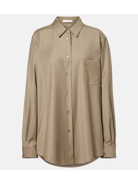 Volnena srajca The Row bež