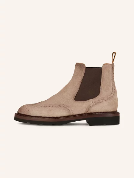 Santoni Botki Chelsea Kalamaboot beige beżowe