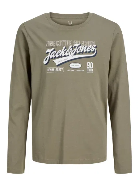 Jack & Jones Junior Tricou albastru închis / kaki alb