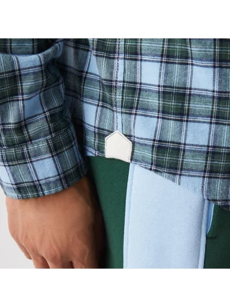 Lacoste Koszula W Kratę Regular Fit niebieska