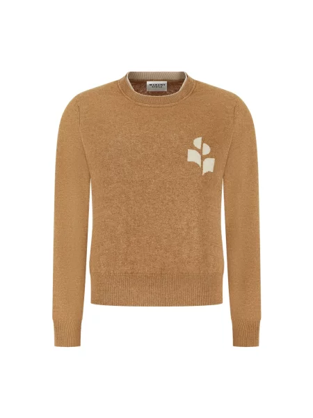 Sweter Marant Etoile z logo beżowy