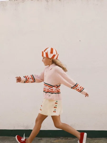 Tinycottons Dětský svetr CHERRIES SWEATER růžový