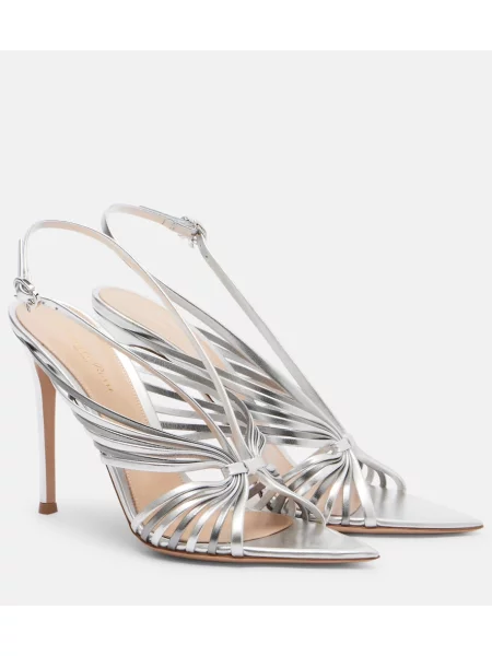 Usnjene sandali Gianvito Rossi z odprtimi petami