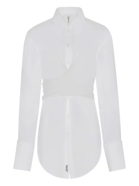 Sukienka koszulowa Jean Paul Gaultier drapowana garniturowa biała