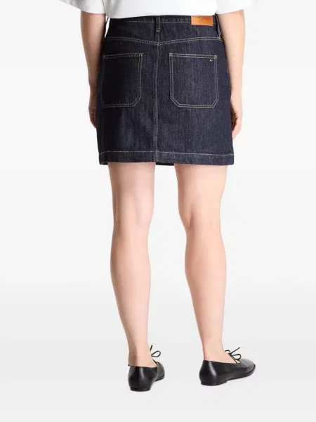 Fustă din denim Tommy Hilfiger albastru