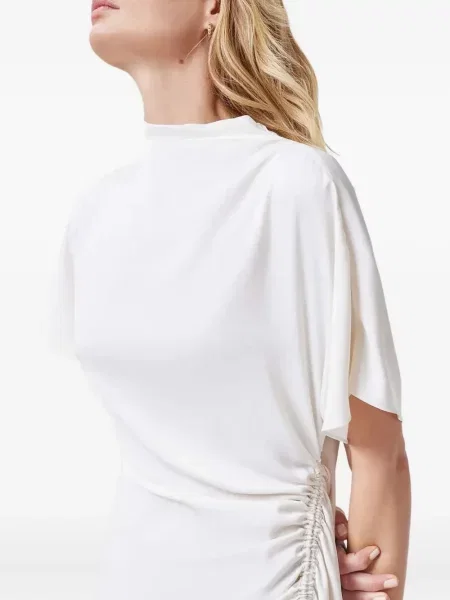 Φόρεμα Allsaints με βολάν λευκό