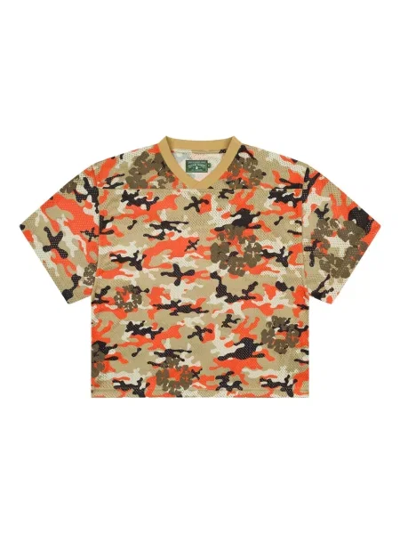 Tricou Denim Tears plasă cu model camuflaj maro