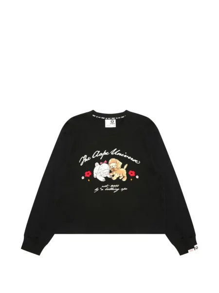 Lung tricou Aape By A Bathing Ape cu imagine negru